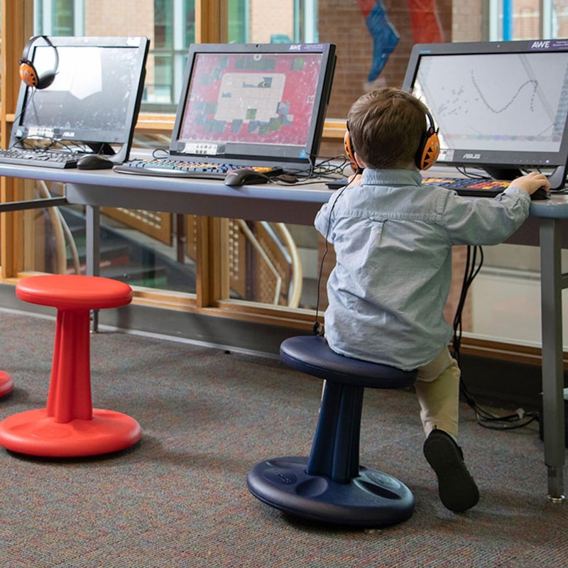 KORE DESIGN LLC KORE Design Wobble Stool Chair, Girls + Boys Kid Desk Stools, Ergonomic Small Office Chairs, Flexible Seating for Active Kids, ADD/ADHD, Classroom, School, Home, Preschool (12in), Age 4-5 yrs, Red - Image 5